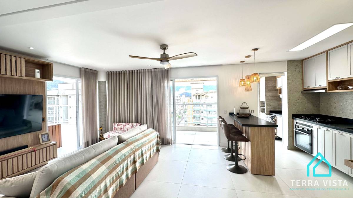  - Cobertura linear a venda com 2 suítes na Praia Do Itaguá SP